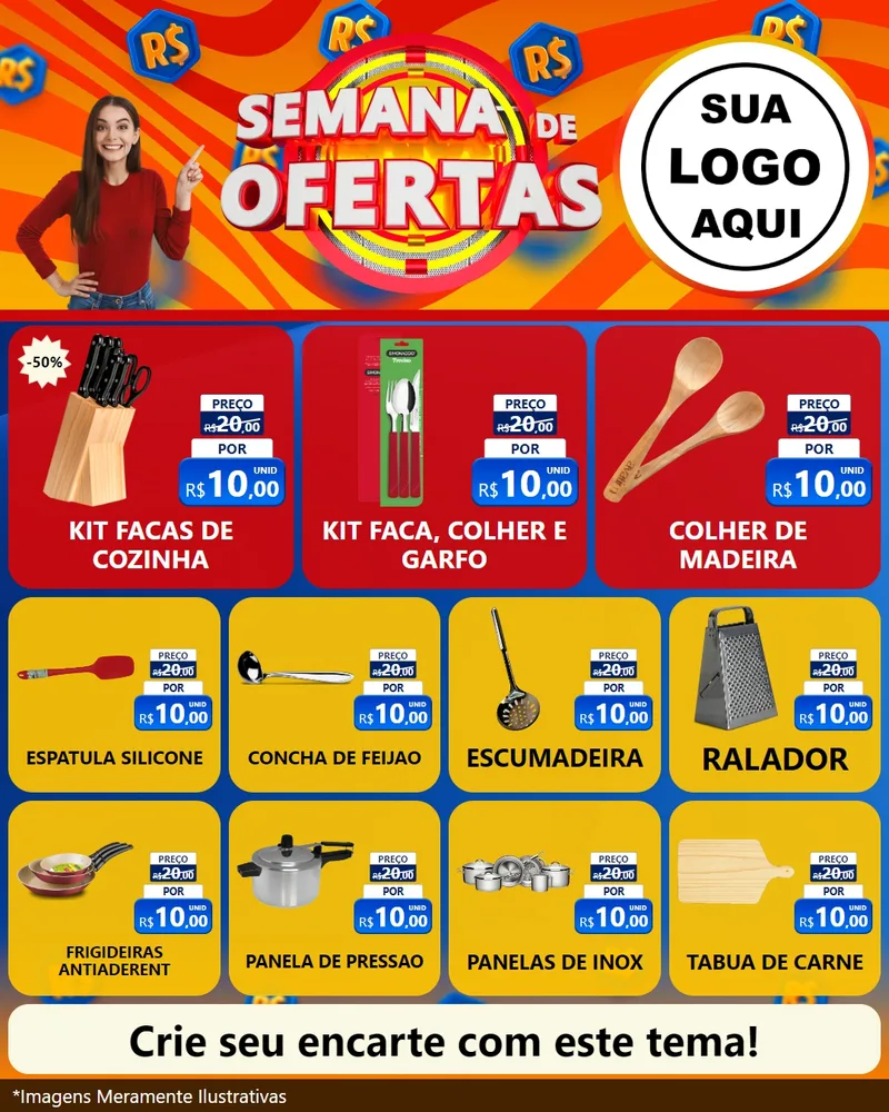 Modelo de Rede Social para Feed Instagram com o tema Semana de Ofertas para Utilidades Domésticas