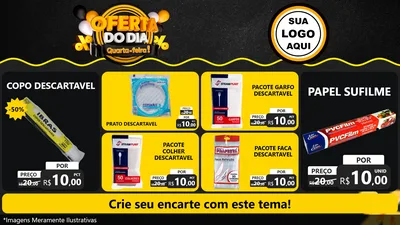 Modelo de TV para TV Horizontal com o tema Oferta do Dia - Quarta Feira! para Embalagens