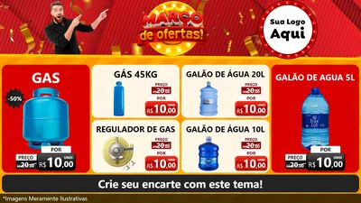 Modelo de TV para TV Horizontal com o tema Março de Ofertas! para Água e gás