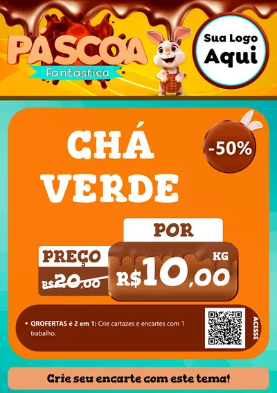 Modelo de Cartaz para Cartaz A4 Vertical com o tema Páscoa Fantástica para Produtos Naturais