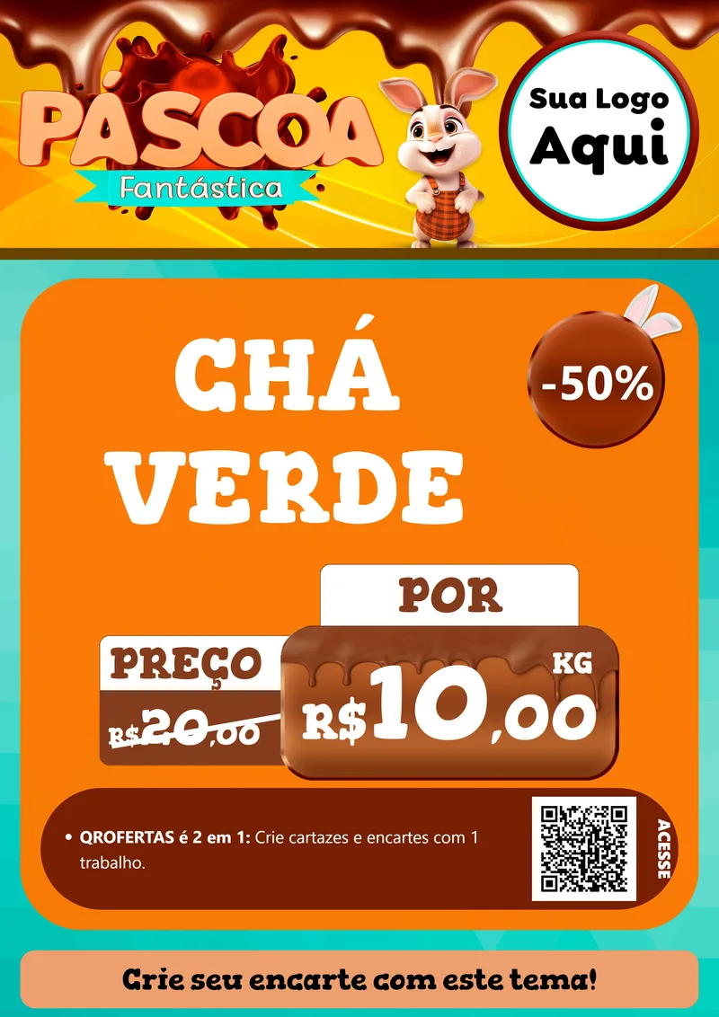 Modelo de Cartaz para Cartaz A4 Vertical com o tema Páscoa Fantástica para Produtos Naturais