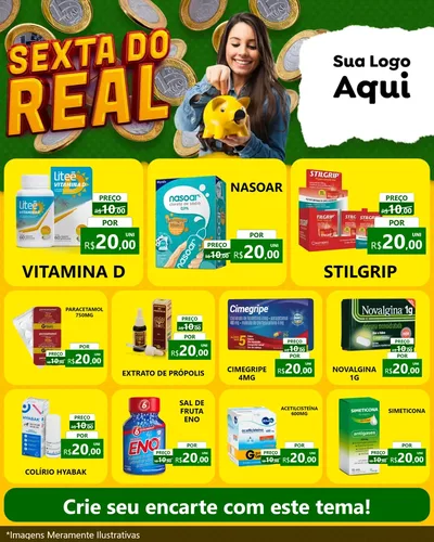 Modelo de Rede Social para Feed Instagram com o tema Sexta do Real para Farmácia