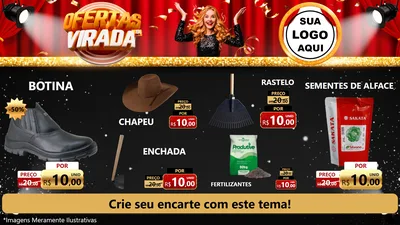 Modelo de TV para TV Horizontal com o tema Ofertas da Virada para Agropecuária