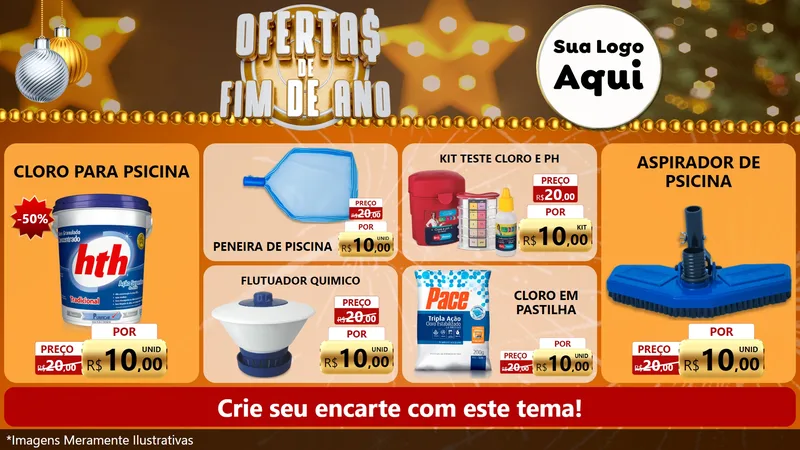 Modelo de TV para TV Horizontal com o tema Ofertas de Fim de Ano para Produtos para Piscina