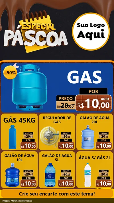 Modelo de Rede Social para Stories com o tema Especial Páscoa para Água e gás