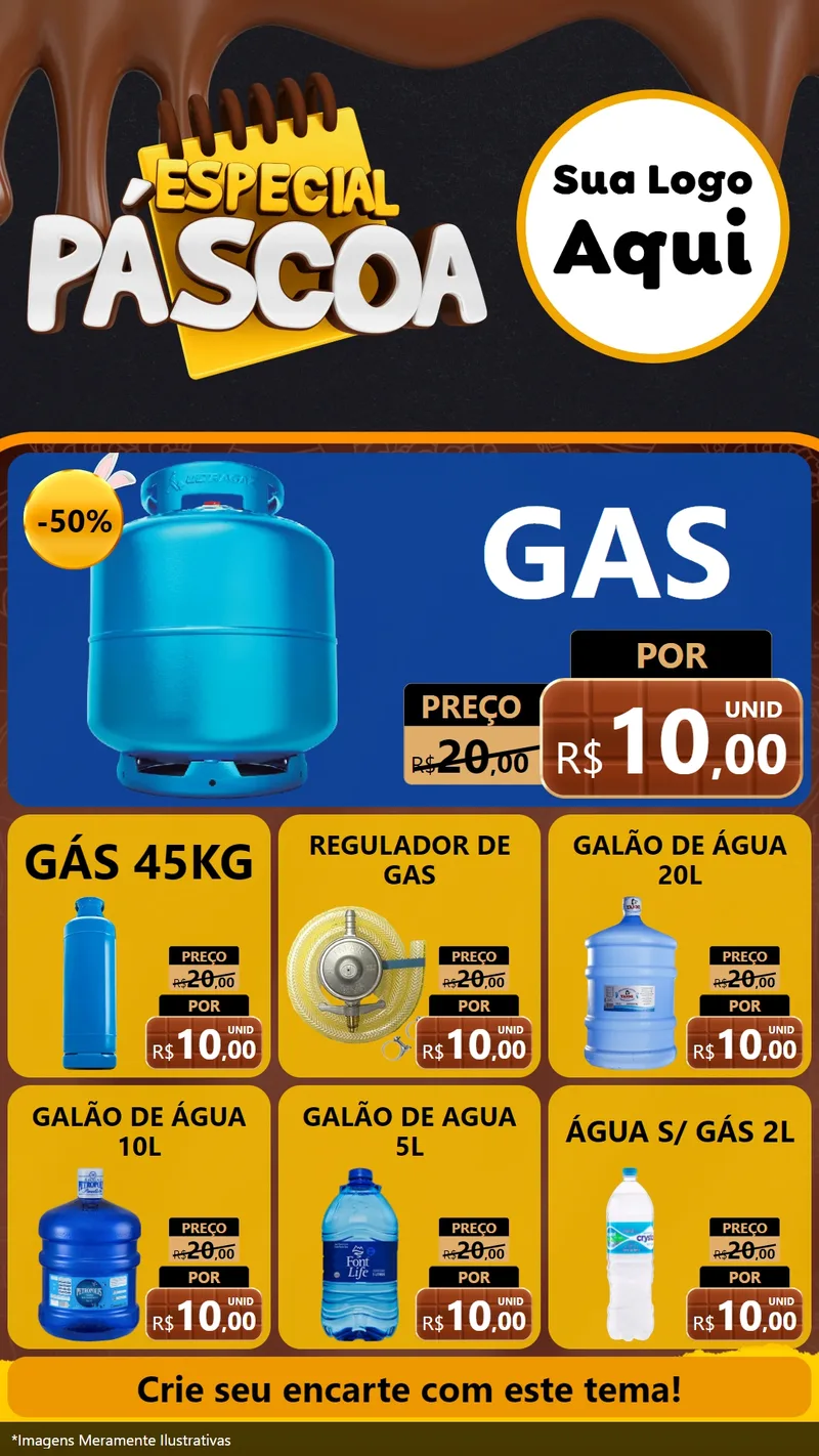 Modelo de Rede Social para Stories com o tema Especial Páscoa para Água e gás