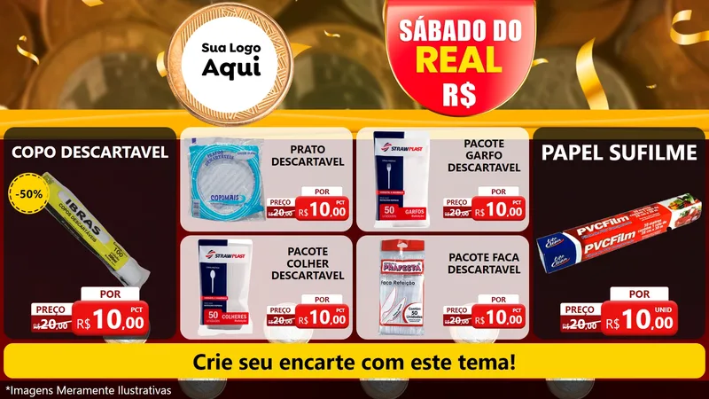 Modelo de TV para TV Horizontal com o tema Sábado do Real para Embalagens