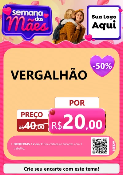 Modelo de Cartaz para Cartaz A4 Vertical com o tema Semana das Mães para Ferragens