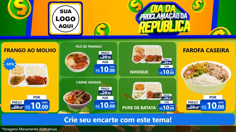 Modelo de TV para TV Horizontal com o tema Dia Da Proclamação da República para Restaurante