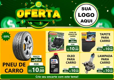 Modelo de Encarte para Encarte A4 Horizontal com o tema Oferta para Auto peças