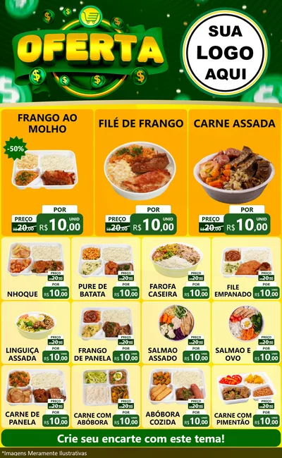 Modelo de Encarte para Encarte Grande com o tema Oferta para Restaurante