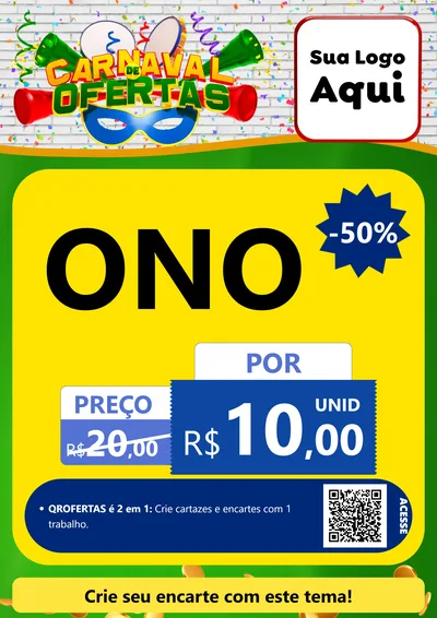 Modelo de Cartaz para Cartaz A4 Vertical com o tema Carnaval de Ofertas para Óticas