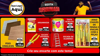 Modelo de TV para TV Horizontal com o tema Sexta Turbinada para Material para Construção