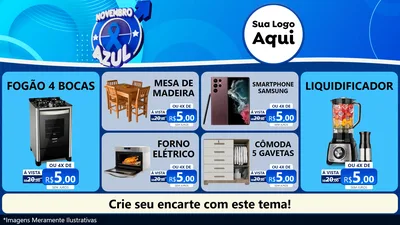 Modelo de TV para TV Horizontal com o tema Novembro Azul para Móveis e Eletro