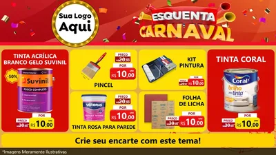 Modelo de TV para TV Horizontal com o tema Esquenta Carnaval para Tintas e Ferramentas