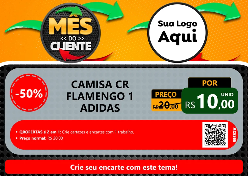 Modelo de Cartaz para Cartaz A4 Horizontal com o tema Mês do Cliente para Roupas e acessórios