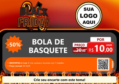 Modelo de Cartaz para Cartaz A4 Horizontal com o tema Black Friday para Artigos Esportivos
