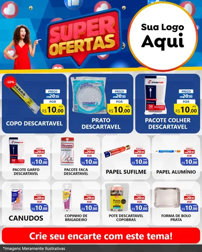 Modelo de Rede Social para Feed Instagram com o tema Super Ofertas para Embalagens