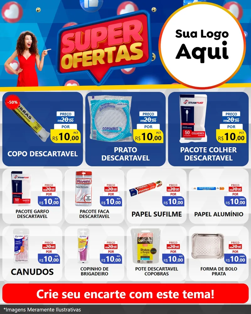 Modelo de Rede Social para Feed Instagram com o tema Super Ofertas para Embalagens