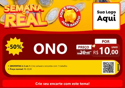 Modelo de Cartaz para Cartaz A4 Horizontal com o tema Semana do Real para Óticas