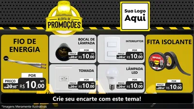 Modelo de TV para TV Horizontal com o tema Alerta de Promoções para Materiais Elétricos