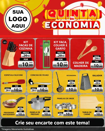 Modelo de Rede Social para Feed Instagram com o tema Quinta da Economia para Utilidades Domésticas