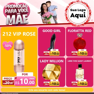 Modelo de Rede Social para Feed Facebook com o tema Promoção Para Você Mãe para Perfumes