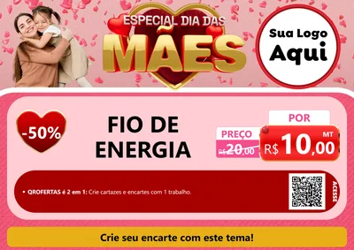 Modelo de Cartaz para Cartaz A4 Horizontal com o tema Especial Dia Das Mães para Materiais Elétricos