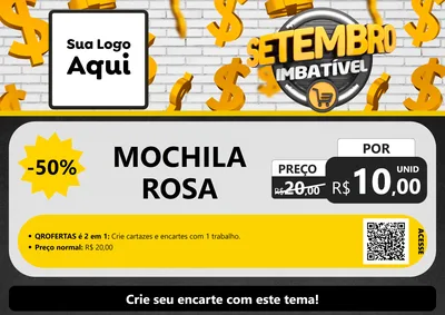 Modelo de Cartaz para Cartaz A4 Horizontal com o tema Setembro Imbatível para Papelaria