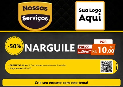 Modelo de Cartaz para Cartaz A4 Horizontal com o tema Nossos Serviços para Tabacaria