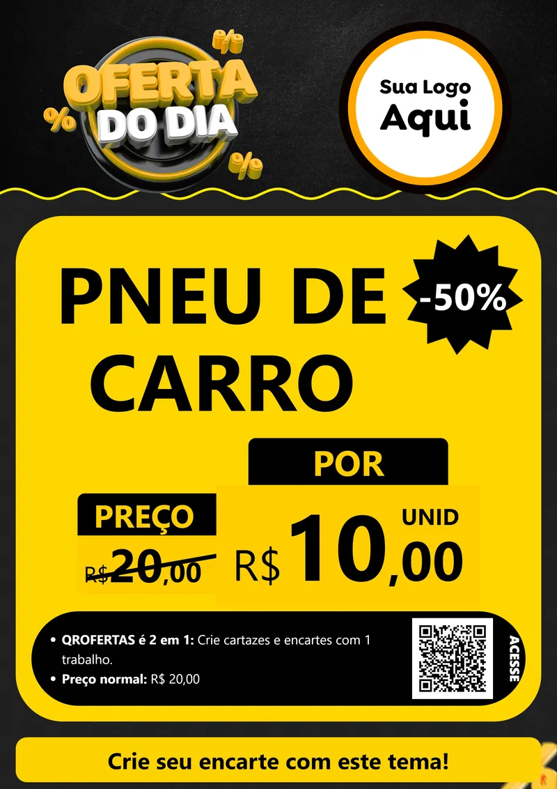 Modelo de Cartaz para Cartaz A4 Vertical com o tema Oferta Do Dia para Auto peças