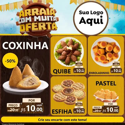Modelo de Rede Social para Feed Facebook com o tema Ofertas de São João - Junina para Salgadaria