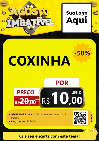 Modelo de Cartaz para Cartaz A4 Vertical com o tema Agosto Imbatível para Salgadaria
