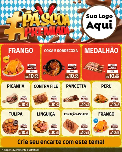 Modelo de Rede Social para Feed Instagram com o tema Páscoa Premiada para Assados