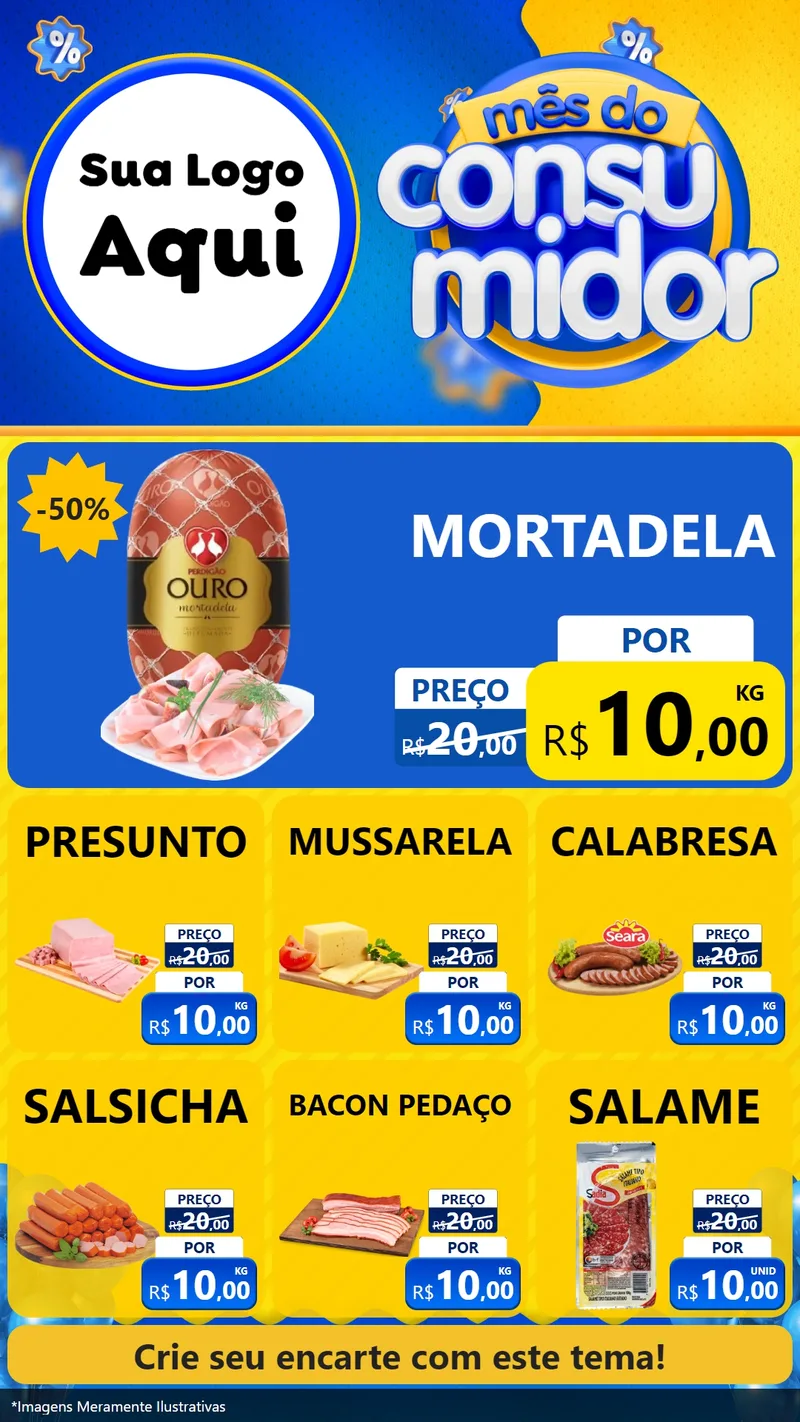 Modelo de Rede Social para Stories com o tema Mês do Consumidor para Frios e Laticínios