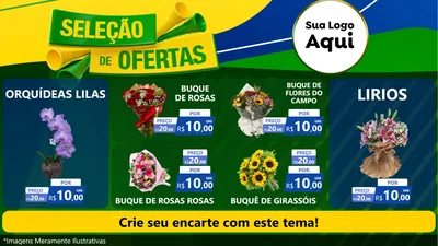 Modelo de TV para TV Horizontal com o tema Seleção de Ofertas - Copa para Floricultura e jardim