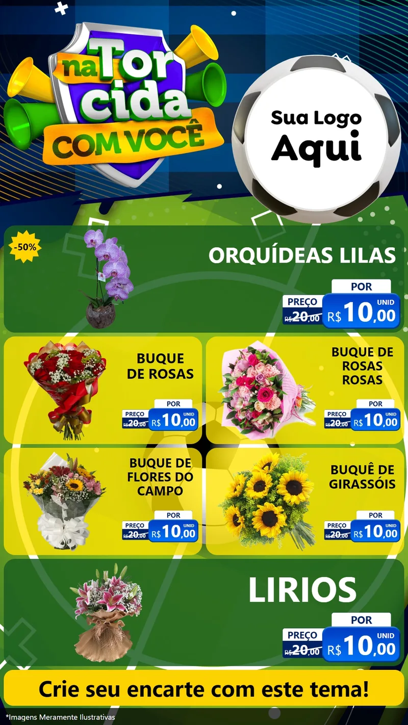 Modelo de TV para TV Vertical com o tema Na Torcida Com Você - Copa para Floricultura e jardim