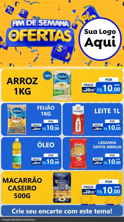 Modelo de TV para TV Vertical com o tema Fim de Semana de Ofertas para Supermercado