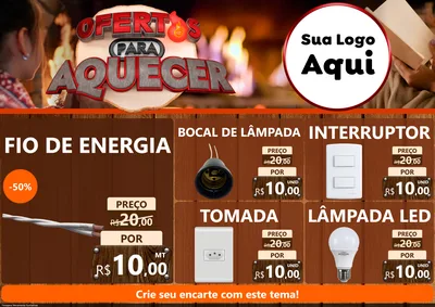 Modelo de Encarte para Encarte A4 Horizontal com o tema Ofertas Para Aquecer para Materiais Elétricos