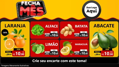 Modelo de TV para TV Horizontal com o tema Fecha Mês para Hortifrúti
