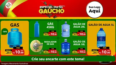 Modelo de TV para TV Horizontal com o tema Especial Dia do Gaúcho para Água e gás