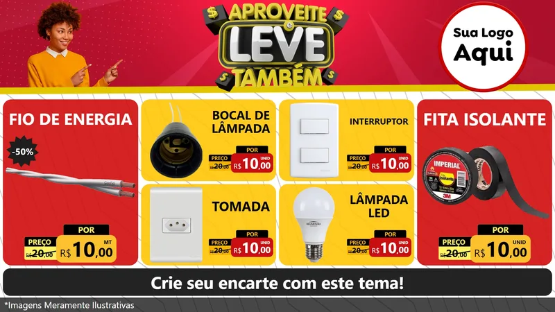 Modelo de TV para TV Horizontal com o tema Aproveite e Leve Também para Materiais Elétricos