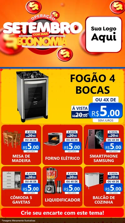 Modelo de Rede Social para Stories com o tema Operação Setembro Com Muita Economia para Móveis e Eletro
