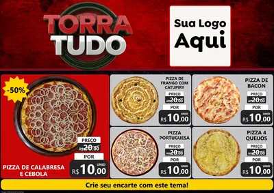 Modelo de Encarte para Encarte A4 Horizontal com o tema Torra Tudo para Pizzaria