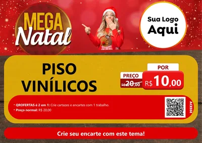 Modelo de Cartaz para Cartaz A4 Horizontal com o tema Mega Natal para Material para Construção