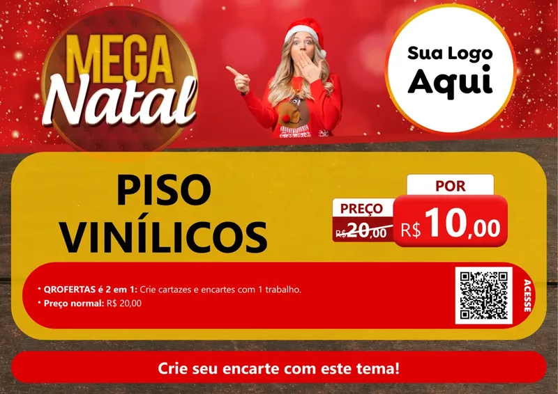 Modelo de Cartaz para Cartaz A4 Horizontal com o tema Mega Natal para Material para Construção