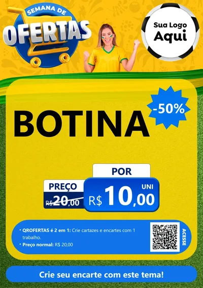 Modelo de Cartaz para Cartaz A4 Vertical com o tema Semana de Ofertas - Copa para Agropecuária