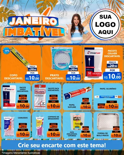 Modelo de Rede Social para Feed Instagram com o tema Janeiro Imbatível para Embalagens