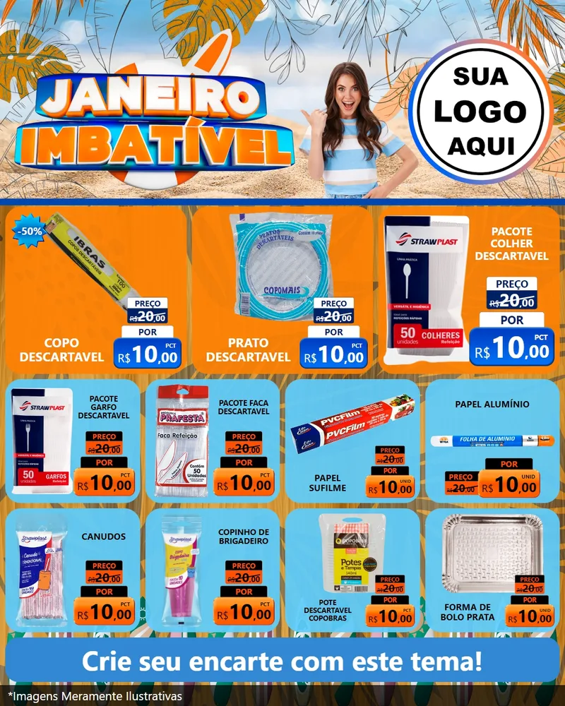 Modelo de Rede Social para Feed Instagram com o tema Janeiro Imbatível para Embalagens
