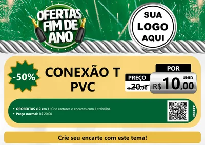 Modelo de Cartaz para Cartaz A4 Horizontal com o tema Ofertas Fim de Ano para Tubos e conexões